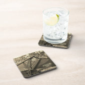 ドウロ川にポルト橋、ポルトガル、セピア コースター (右側)