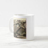 ドウロ川にポルト橋、ポルトガル、セピア コーヒーマグカップ (正面左)