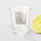 ドウロ川にポルト橋、ポルトガル、セピア ショットグラス (裏面)