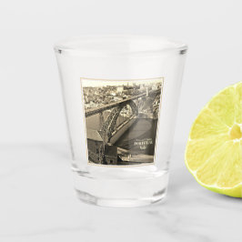 ドウロ川にポルト橋、ポルトガル、セピア ショットグラス