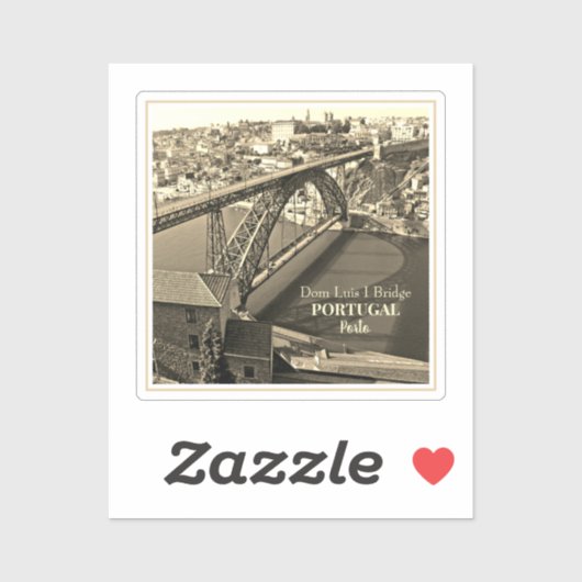 ドウロ川にポルト橋、ポルトガル、セピア シール (シート)