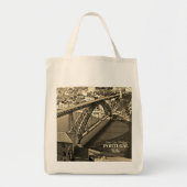 ドウロ川にポルト橋、ポルトガル、セピア トートバッグ (正面)