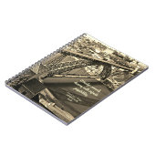 ドウロ川にポルト橋、ポルトガル、セピア ノートブック (左側)