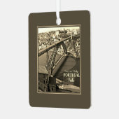 ドウロ川にポルト橋、ポルトガル、セピア メタルオーナメント (正面左)