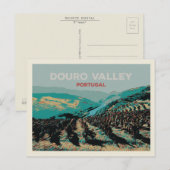 ドウロ谷のイラスト、ポルトガル ポストカード (正面/裏面)