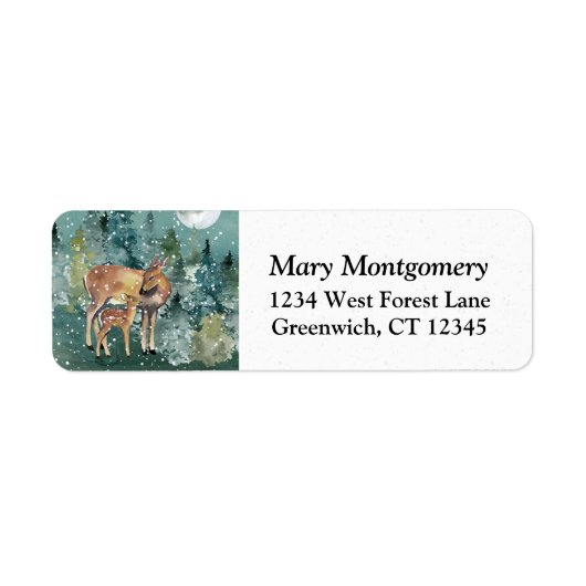 ドエファウンディアフォレストフルムーンスノー差出人住所 ラベル (正面)