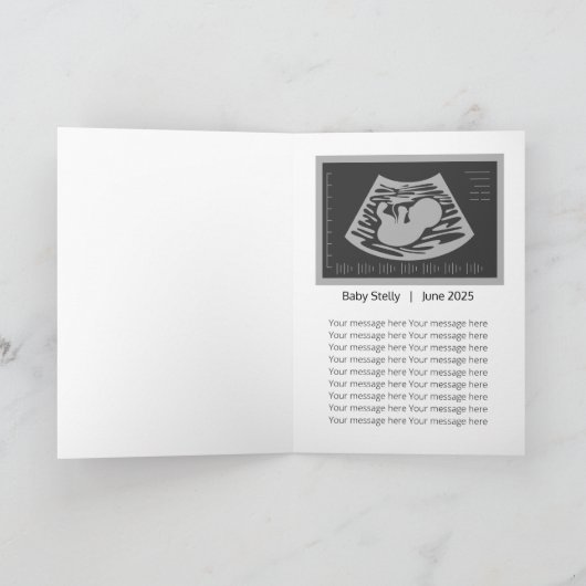 ドオディー関税の報告 – 妊娠の発表 カード (内部)