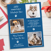 ドカスタムッグペットの写真の年がクリスマス休暇再訪 ポストカード