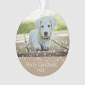 ドカスタムッグペットフォトクリスマスホリデーキープ酒 オーナメント (正面)