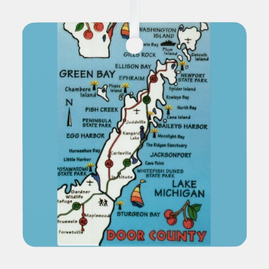 ドカラフルアカウンティウィスコンシン メタルオーナメント (正面)