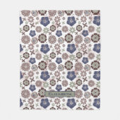 ドカラフルウダル花パーソナライズされた柄 フリースブランケット (正面)