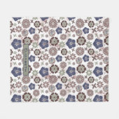 ドカラフルウダル花パーソナライズされた柄 フリースブランケット (正面(横))