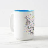 ドカラフルットとファインアートファンタジーネックレス ツートーンマグカップ (正面左)