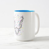 ドカラフルットとファインアートファンタジーネックレス ツートーンマグカップ (正面右)