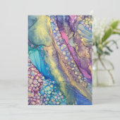 ドカラフルットアルコールインク抽象芸術アートカ空白のード サンキューカード (スタンド正面)