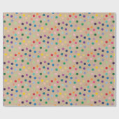 ドカラフルットアートオンブラウン素朴クラフト ラッピングペーパー (フラット)