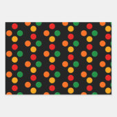 ドカラフルット&ストライプクリスマスパターン ラッピングペーパーシート (正面2)