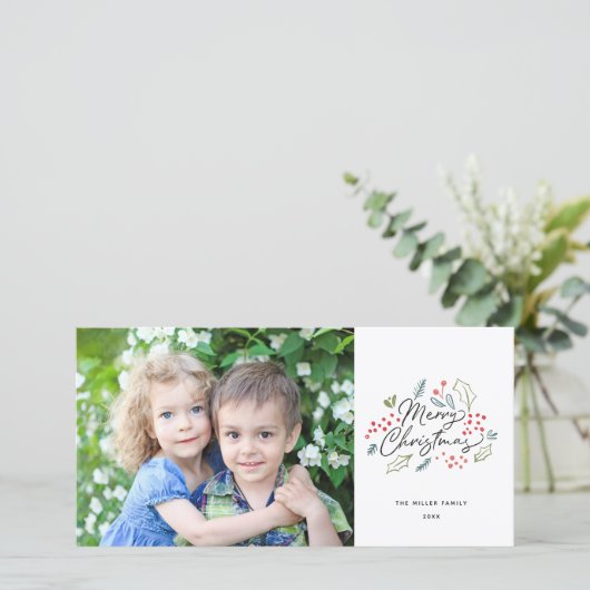 ドカラフルードルズメリークリスマス写真 シーズンカード (スタンド正面)