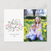 ドカラフルードルズメリークリスマス写真 シーズンポストカード (正面)