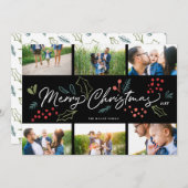 ドカラフルードルズメリークリスマス数々の6枚写真BK シーズンカード (正面/裏面)