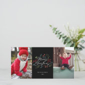 ドカラフルードルズメリークリスマス2フォトブラック シーズンカード (スタンド正面)