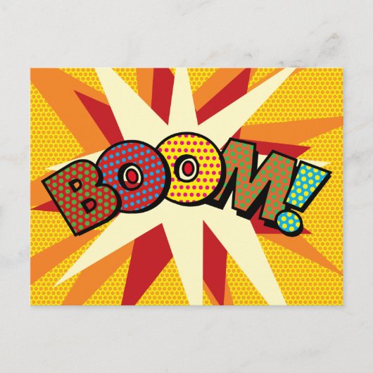 ドカン！レトロコミックブックポップアート 案内ポストカード (正面)