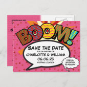 ドカン! 日程おさえてね 楽しい モダン かっこいい ポストカード (正面/裏面)