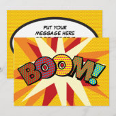 ドカーン あなたのメッセージ スピーチバブル ファン レトロ 案内状 (正面/裏面)