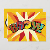 ドカーン あなたのメッセージ スピーチ バブル ファン レトロ 案内ポストカード (正面/裏面)