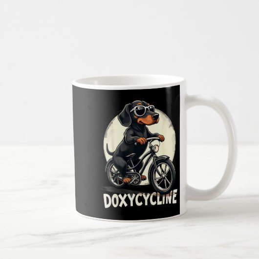 ドキシサイクリン 薬局 面白い ダックスフント 自転車 コーヒーマグカップ (右)