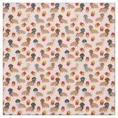 ドキシーとフライおもしろいズウィーナー犬 ファブリック (見本)