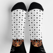 ドキシードダシュンドドッグポープリント白黒カスタム ソックス (上部)