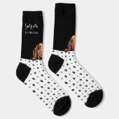 ドキシードダシュンドドッグポープリント白黒カスタム ソックス (右)