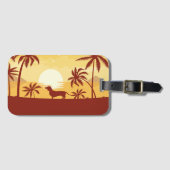 ドキシーママのためのダックスシュントビーチの夕日 ラゲッジタグ (正面横)