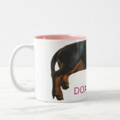 ドキシーママ眠い子犬のマグカップ ツートーンマグカップ (左)