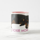 ドキシーママ眠い子犬のマグカップ ツートーンマグカップ (中央)