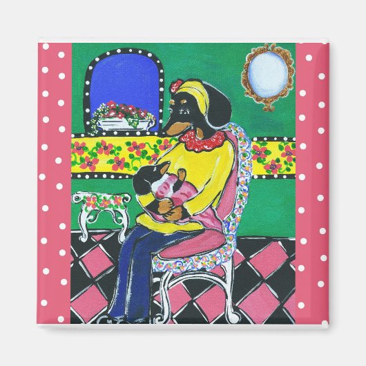 ドキシーママ&ベビー マグネット (正面)