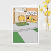 ドギーおもしろいドア誕生日カード カード (黄色い花)