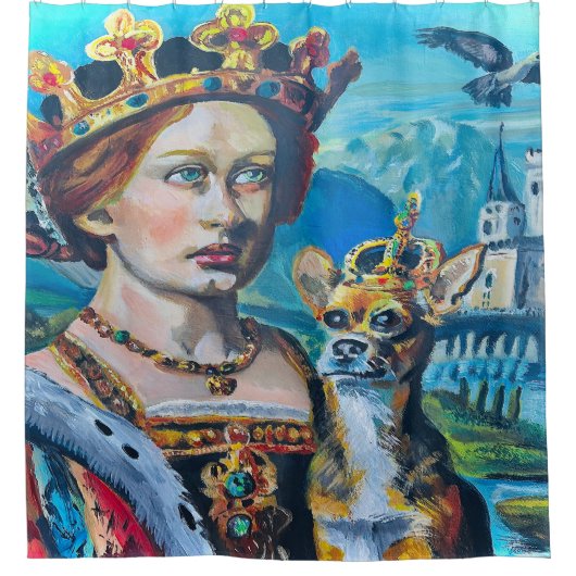 ドギーと女王 シャワーカーテン (正面)