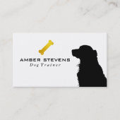 ドギーのシルエット |金ゴールドドッグボーン 名刺 (正面)