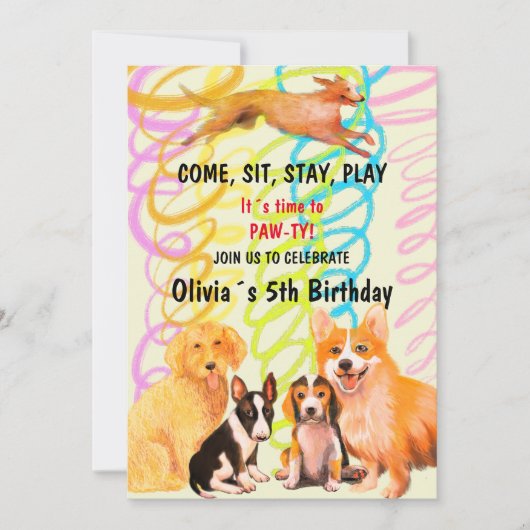 ドギーの友人との誕生日パーティー 招待状 (正面)