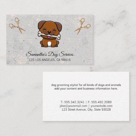ドギーグルーミング |はさみ名刺 名刺 (正面/裏面)