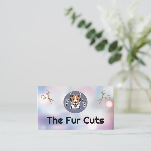 ドギートリマーロゴ | はさみ | ボケ 名刺 (スタンド正面)