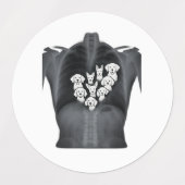 ドギーハートX線 – おもしろい犬恋人デザイン ラベル (デザイン1)