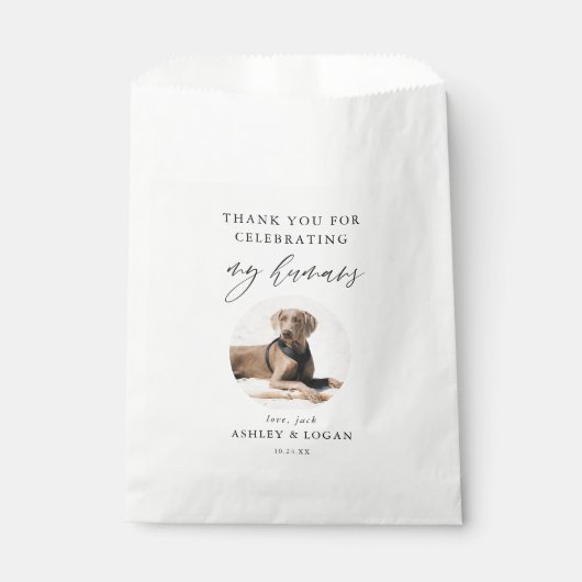 ドギーバッグドッグありがとう結婚式の引き出物バッグ フェイバーバッグ (正面)