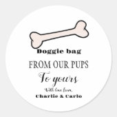ドギーバッグドッグトリート結婚式の引き出物バッグ ラウンドシール (正面)