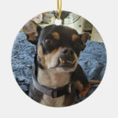 ドギーパーソナライズされた写真 セラミックオーナメント (正面)