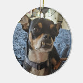 ドギーパーソナライズされた写真 セラミックオーナメント (左)