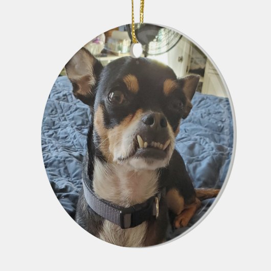 ドギーパーソナライズされた写真 セラミックオーナメント (左)