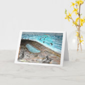 ドギービーチパーティーグリーティングカード カード (黄色い花)